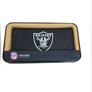 NFL Raiders Oakland/Las Vegas Leather Checkbook with Embroidered Logo